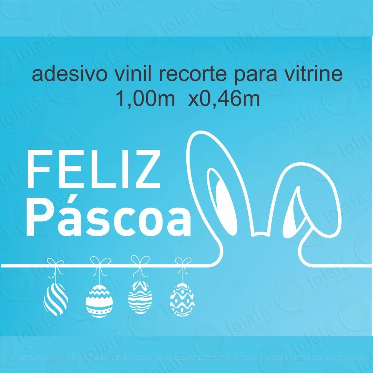 adesivo feliz páscoa para vitrine mod:5939