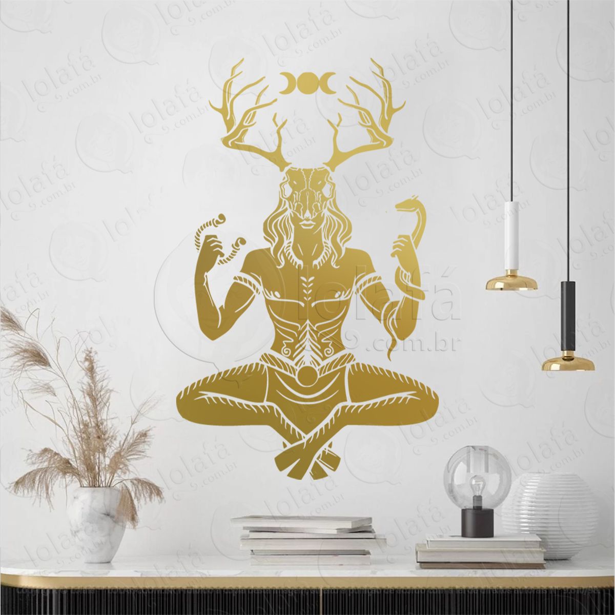 cerrunos adesivo de parede decorativo para casa, sala, quarto, vidro e altar ocultista - mod:8