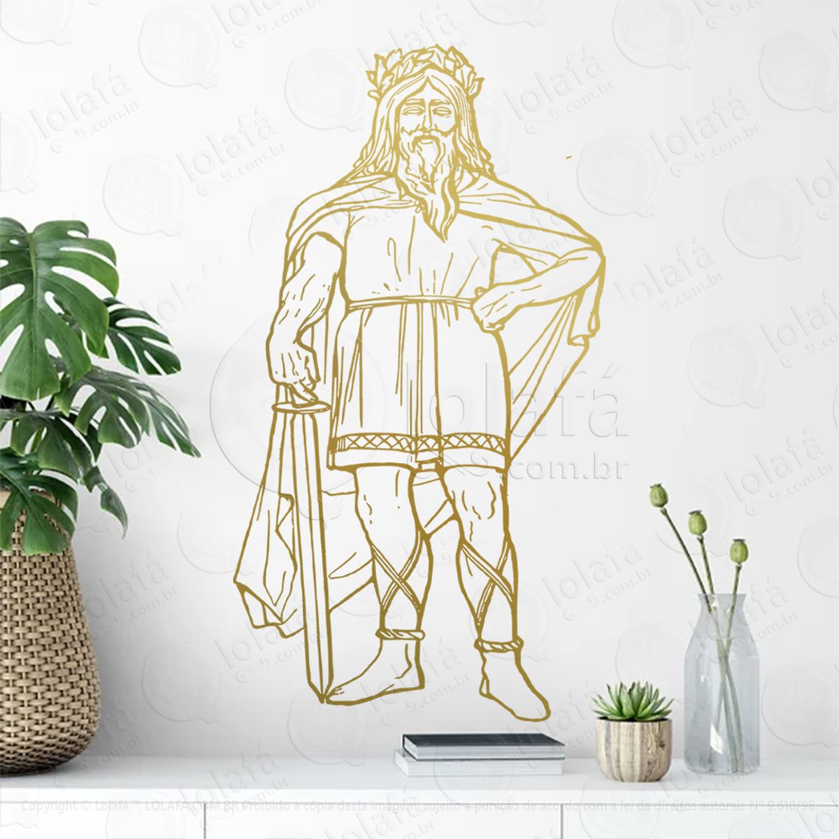 odin adesivo de parede decorativo para casa, sala, quarto, vidro e altar ocultista - mod:86