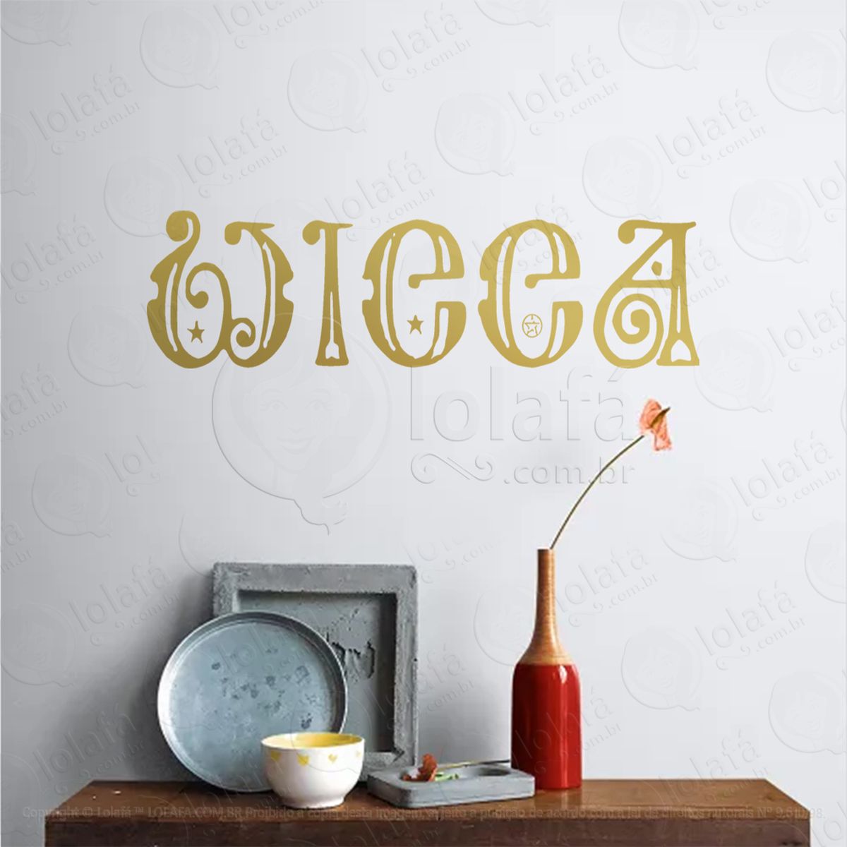 nome wicca adesivo de parede decorativo para casa, sala, quarto, vidro e altar ocultista - mod:135