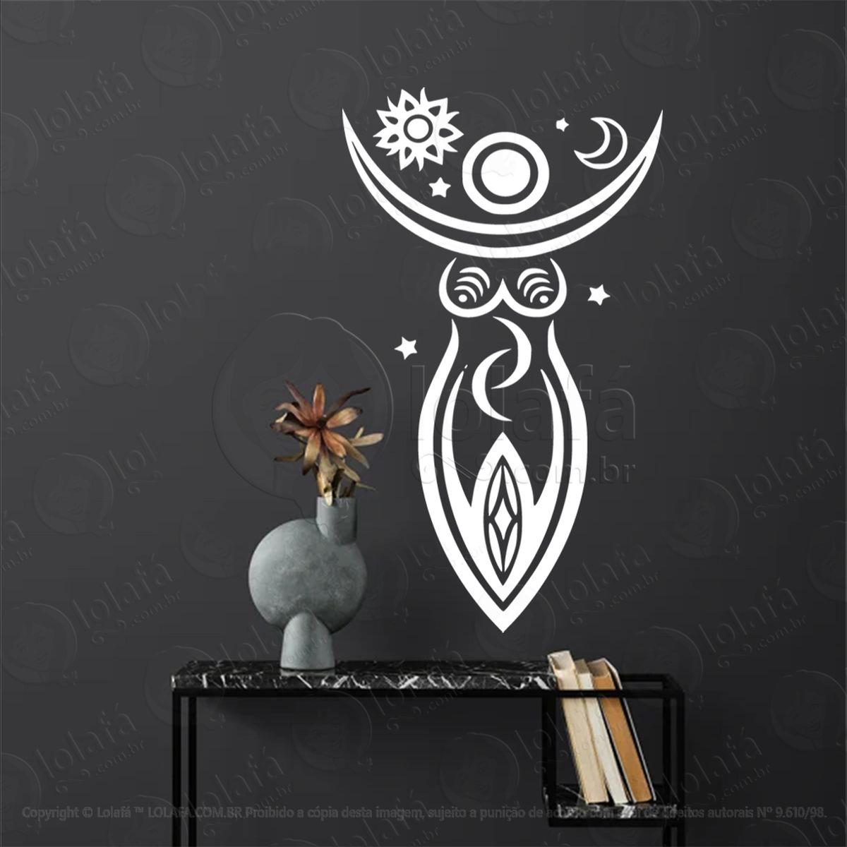 deusa do céu goddess of the sky adesivo de parede decorativo para casa, sala, quarto, vidro e altar ocultista - mod:176