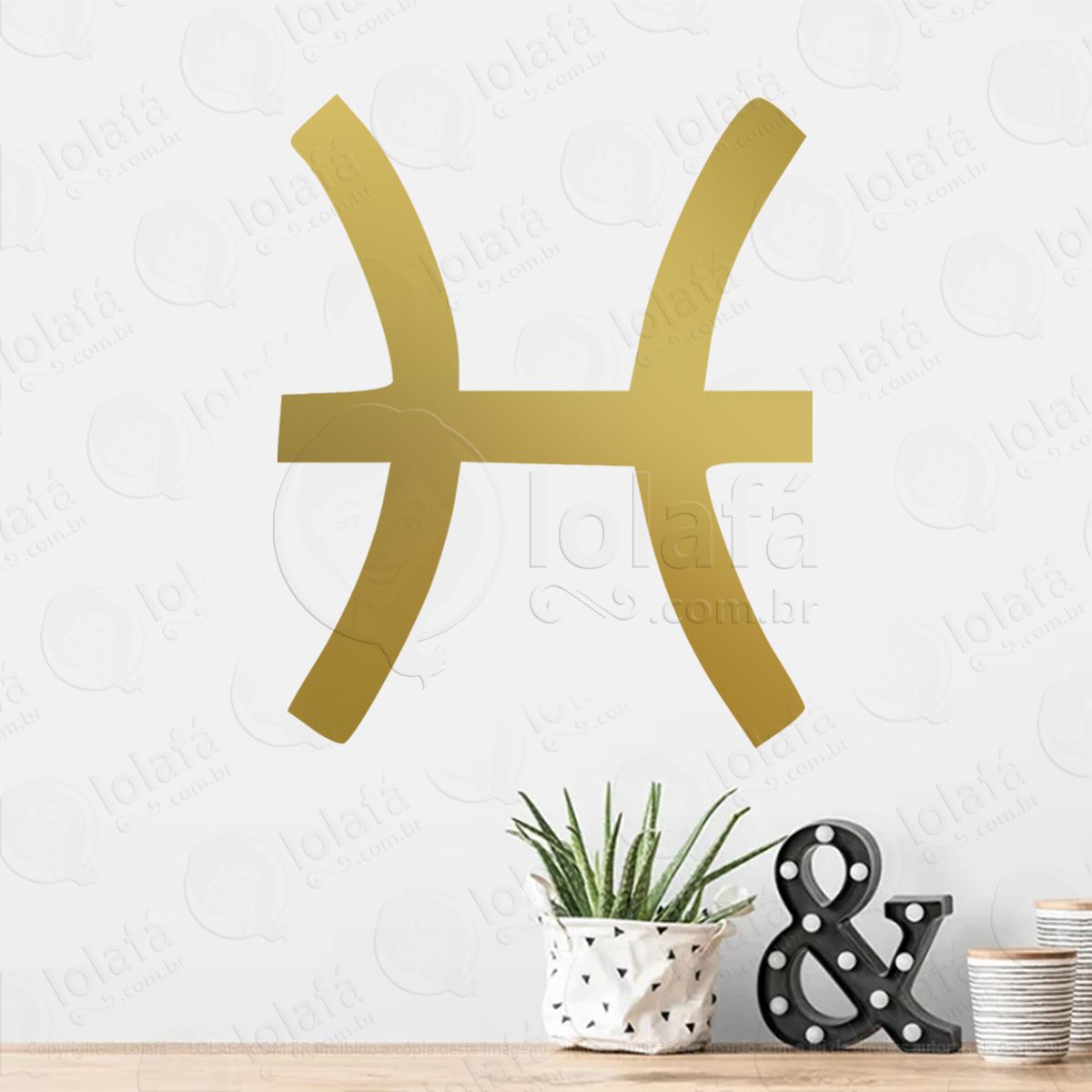 símbolo de peixes astrologia pisces adesivo de parede decorativo para casa, sala, quarto, vidro e altar ocultista - mod:213