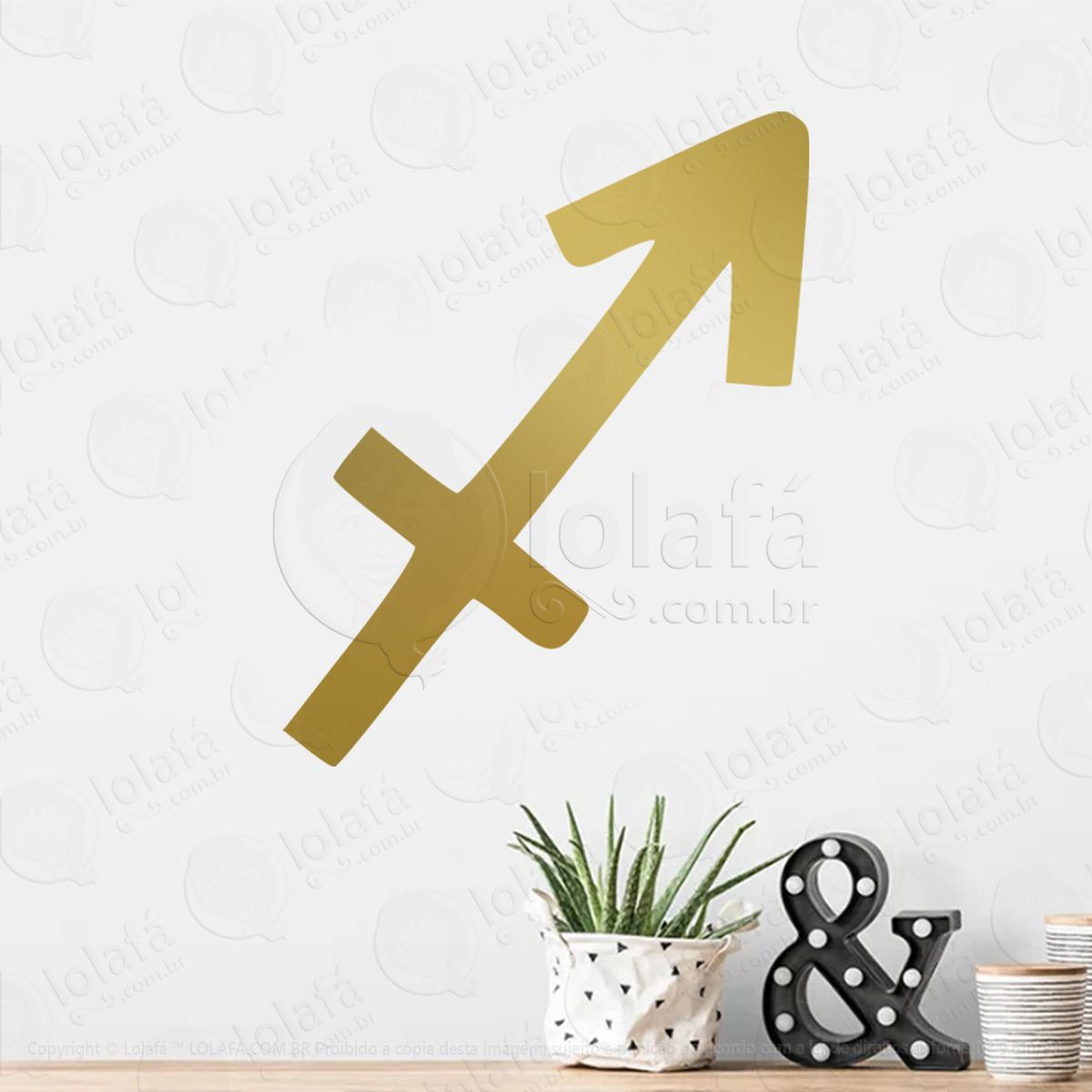 símbolo de sagitário astrologia sagittarius adesivo de parede decorativo para casa, sala, quarto, vidro e altar ocultista - mod:215