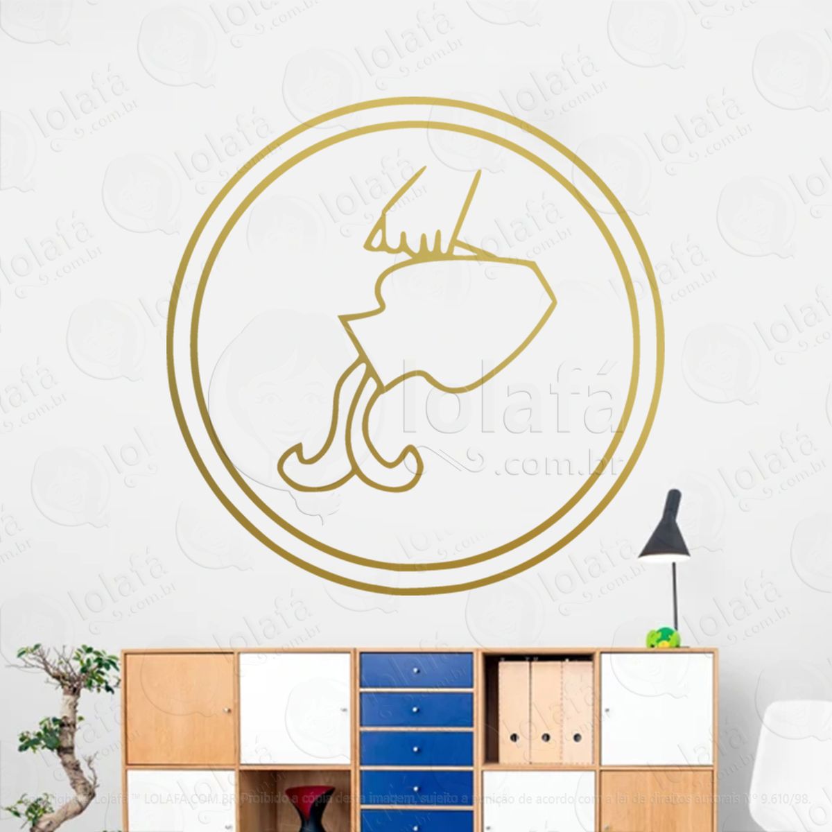 mandala signo de aquário astrologia aquarius adesivo de parede decorativo para casa, sala, quarto, vidro e altar ocultista - mod:218