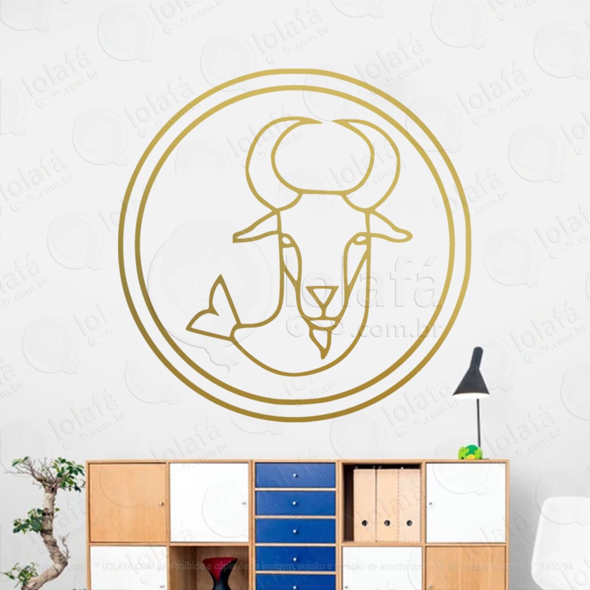 mandala signo de capricórnio astrologia capricorn adesivo de parede decorativo para casa, sala, quarto, vidro e altar ocultista - mod:222