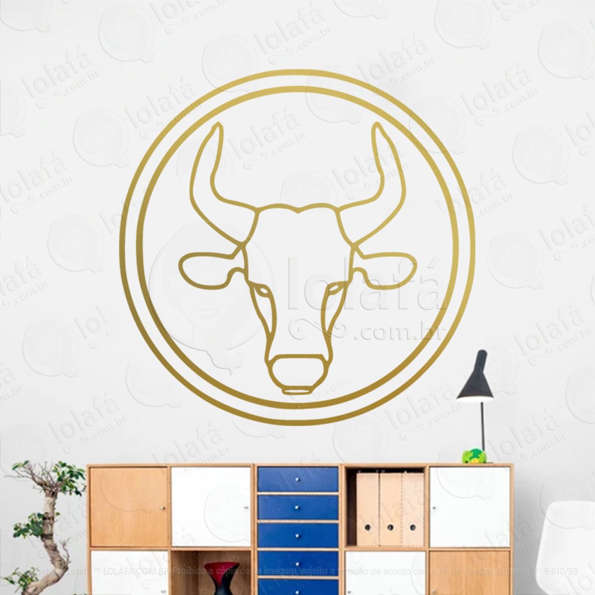 mandala signo de touro astrologia taurus adesivo de parede decorativo para casa, sala, quarto, vidro e altar ocultista - mod:229