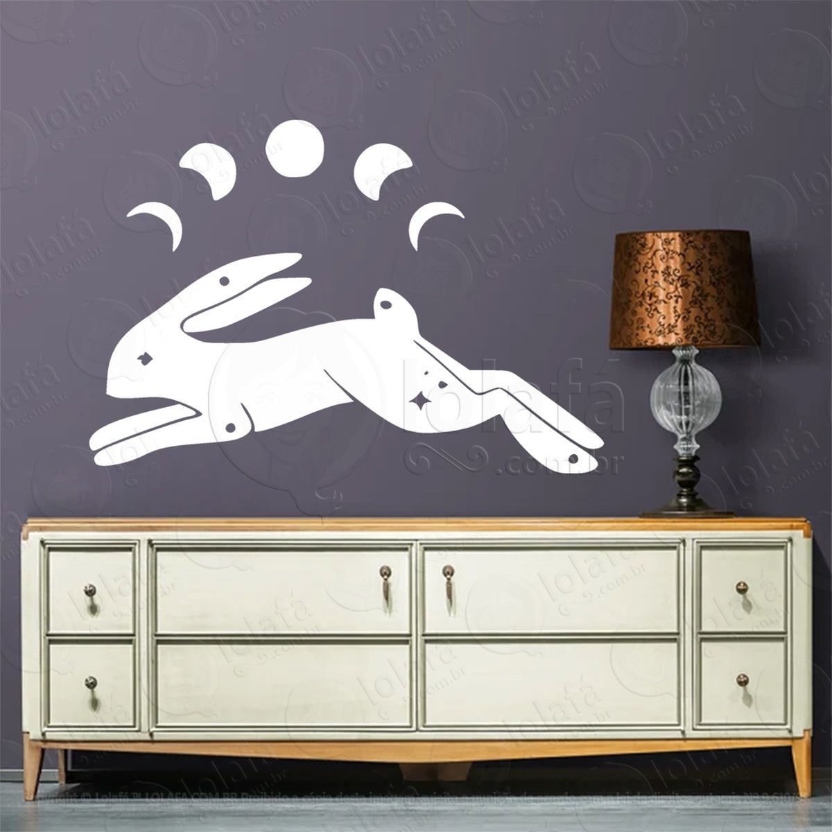 lebre mística mystic hare adesivo de parede decorativo para casa, sala, quarto, vidro e altar ocultista - mod:262