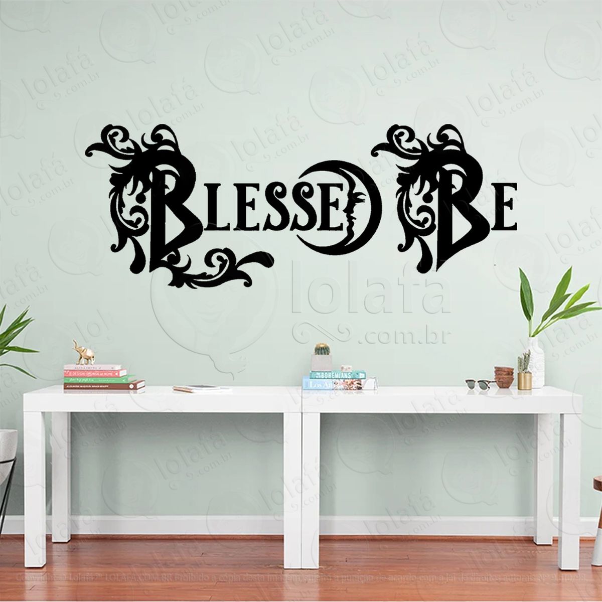 blessed be casa de bruxa altar adesivo de parede decorativo para casa, sala, quarto, vidro e altar ocultista - mod:282