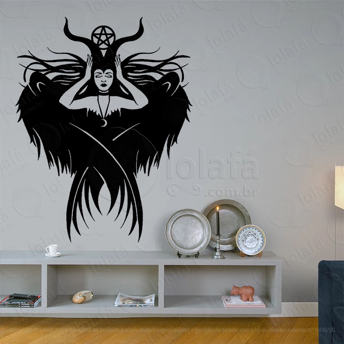 bruxaria malévolva wicca adesivo de parede decorativo para casa, sala, quarto, vidro e altar ocultista - mod:284