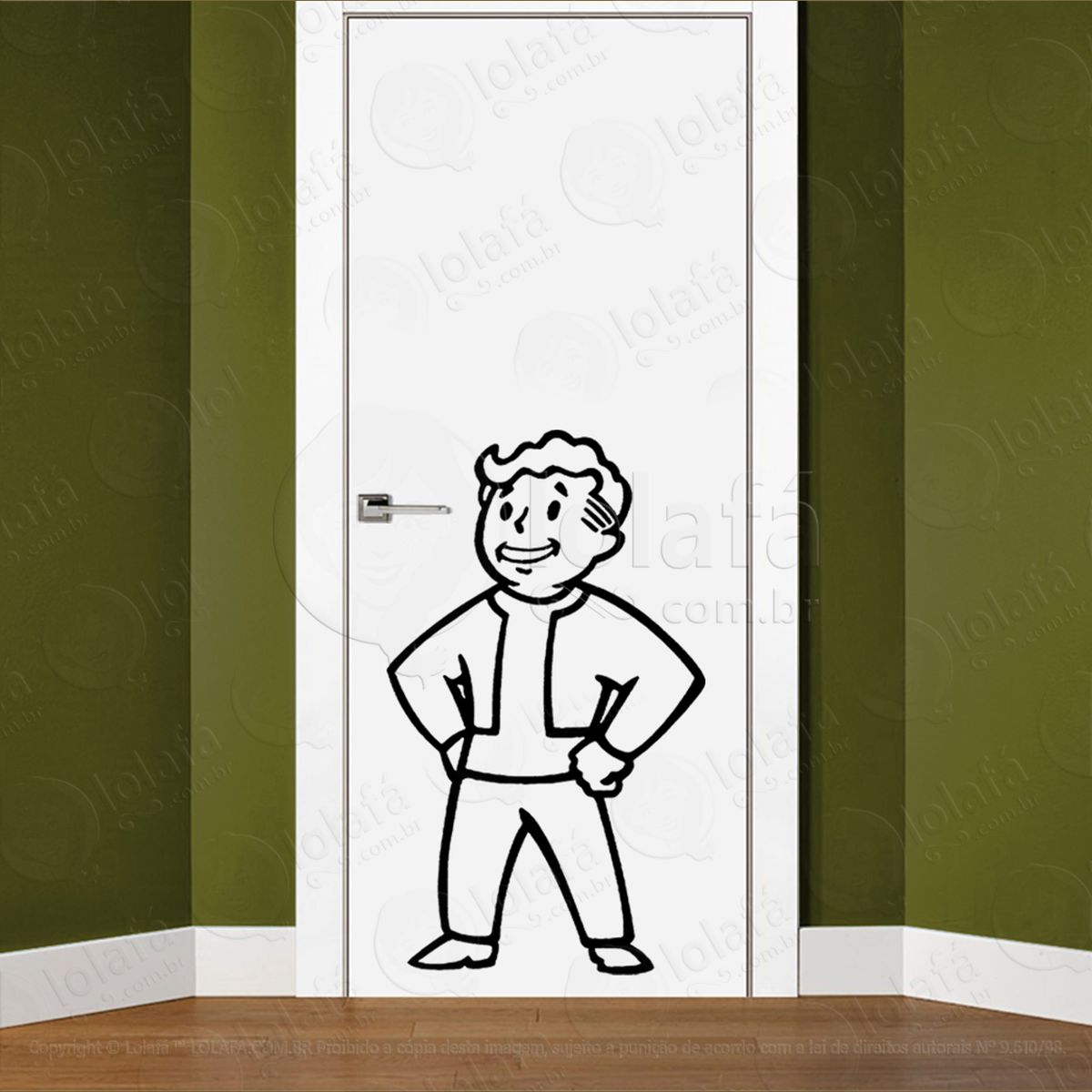 fallout adesivo de parede para quarto, porta e vidro - mod:29