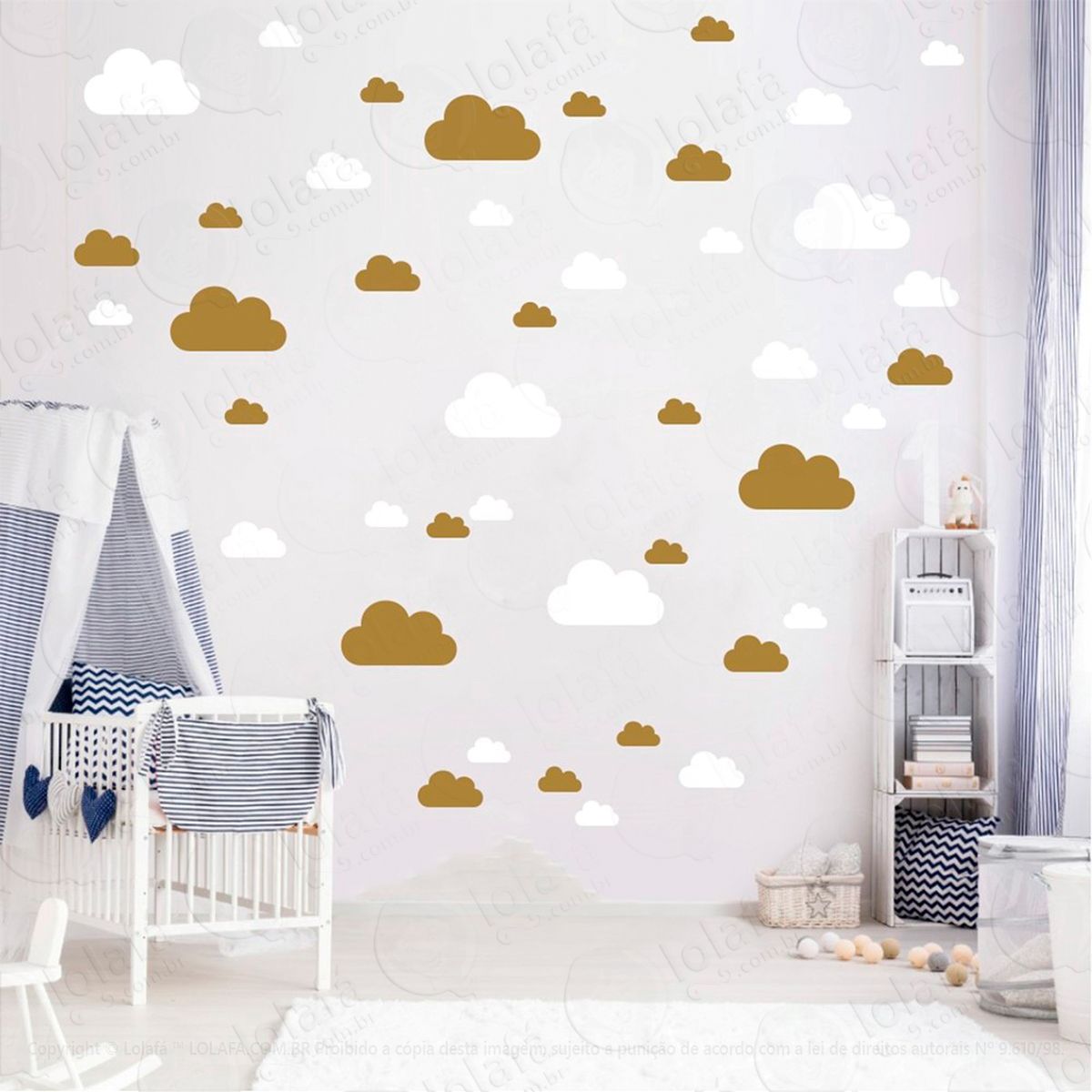 adesivos nuvens 78 peças adesivos para quarto de bebê infantil - mod:771