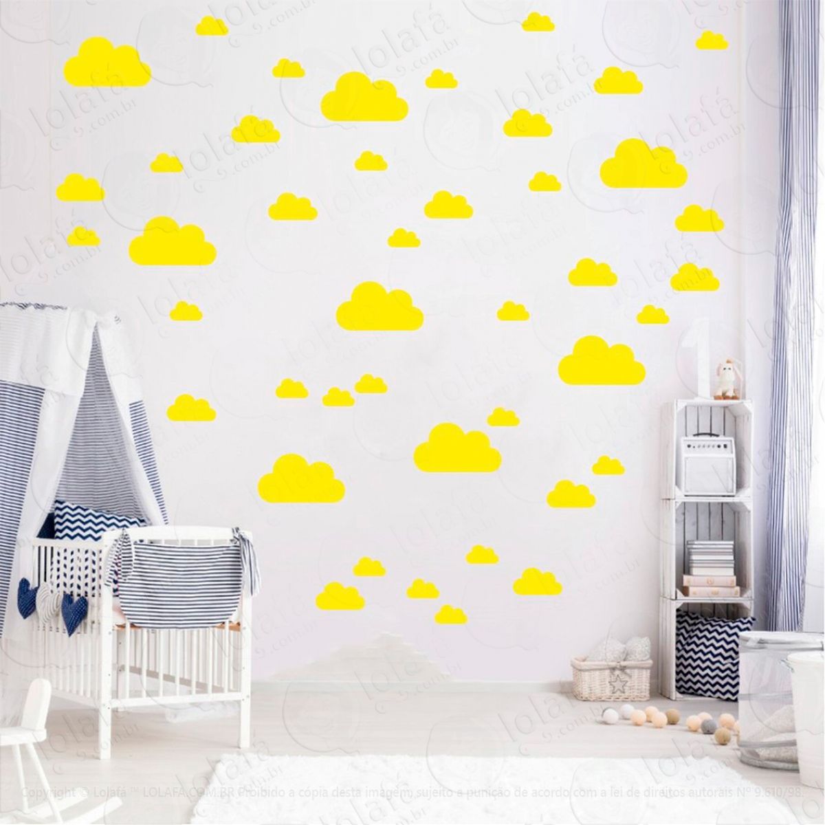 adesivos nuvens 78 peças adesivos para quarto de bebê infantil - mod:776