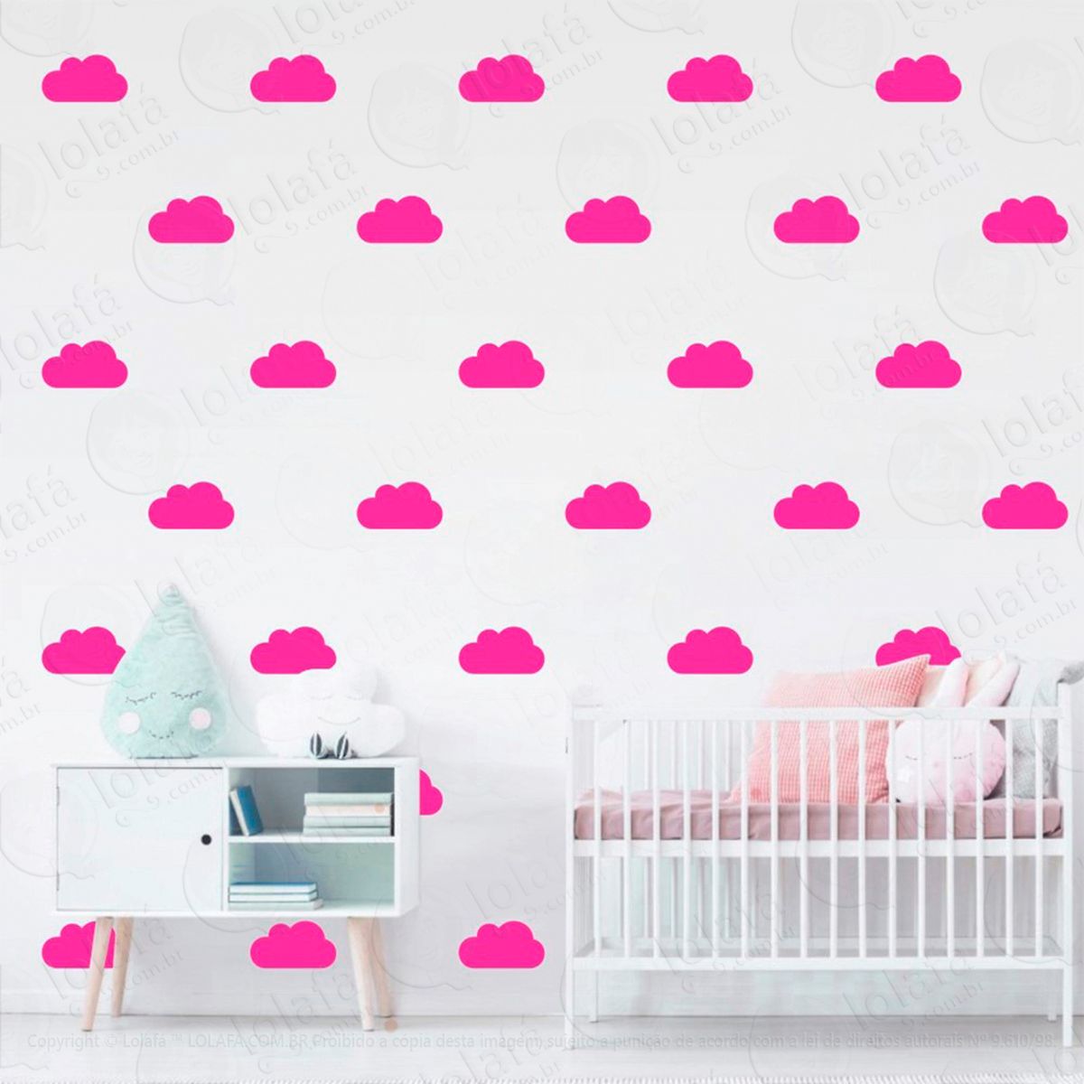 adesivos nuvens 40 peças adesivos para quarto de bebê infantil - mod:1056