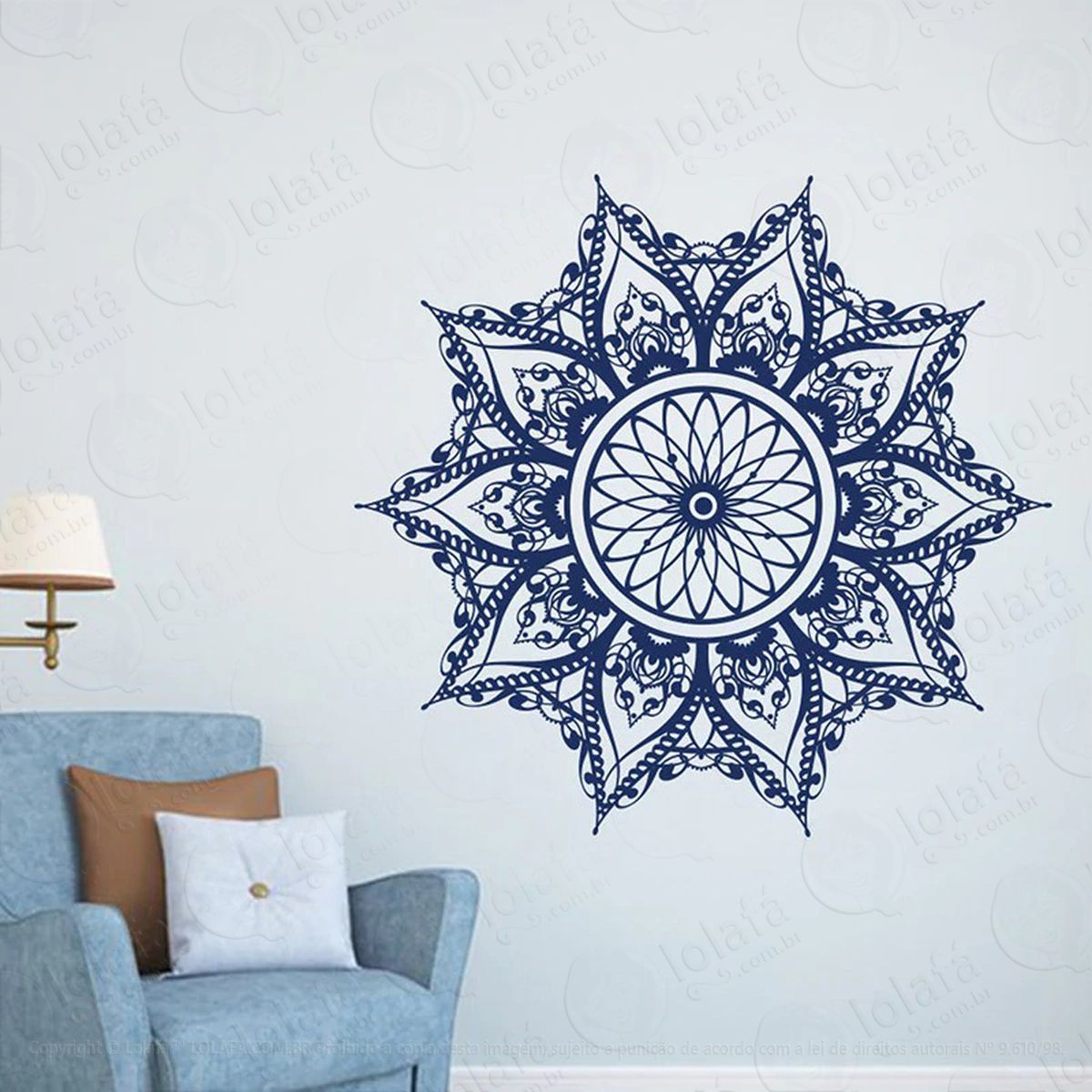 mandala para encontrar uma direção adesivo de parede decorativo para casa, quarto, sala e vidro - mod:385