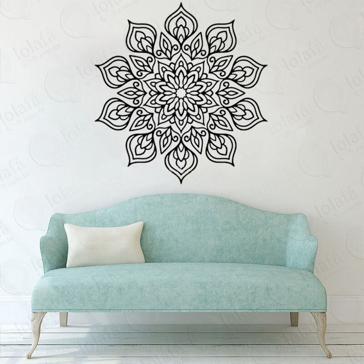 mandala seja simplicidade adesivo de parede decorativo para casa, quarto, sala e vidro - mod:642