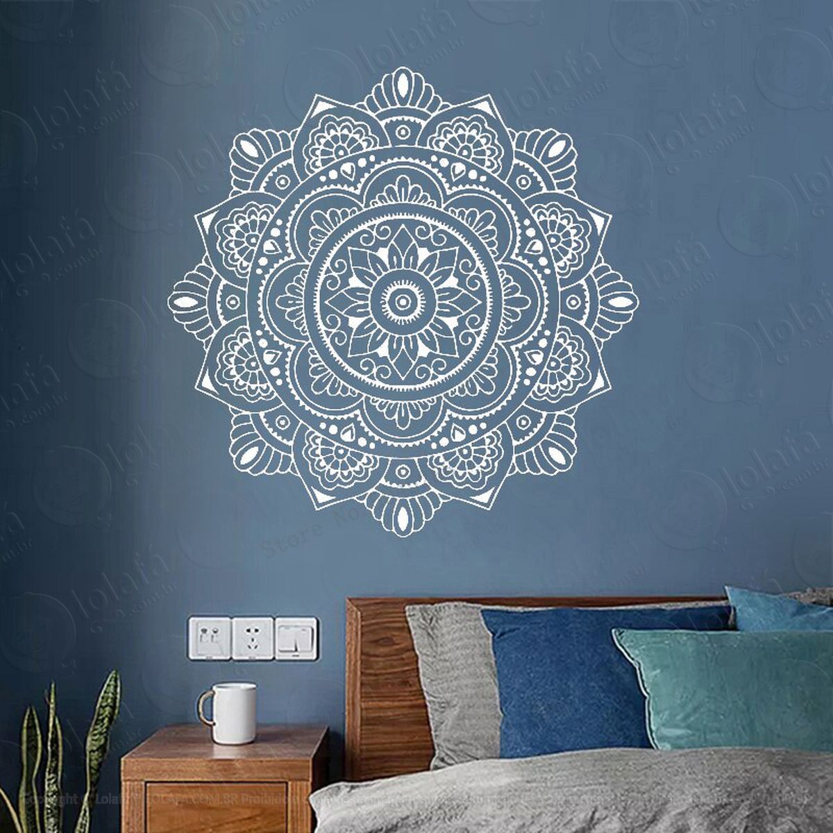 mandala para busca do eu interior adesivo de parede decorativo para casa, quarto, sala e vidro - mod:643