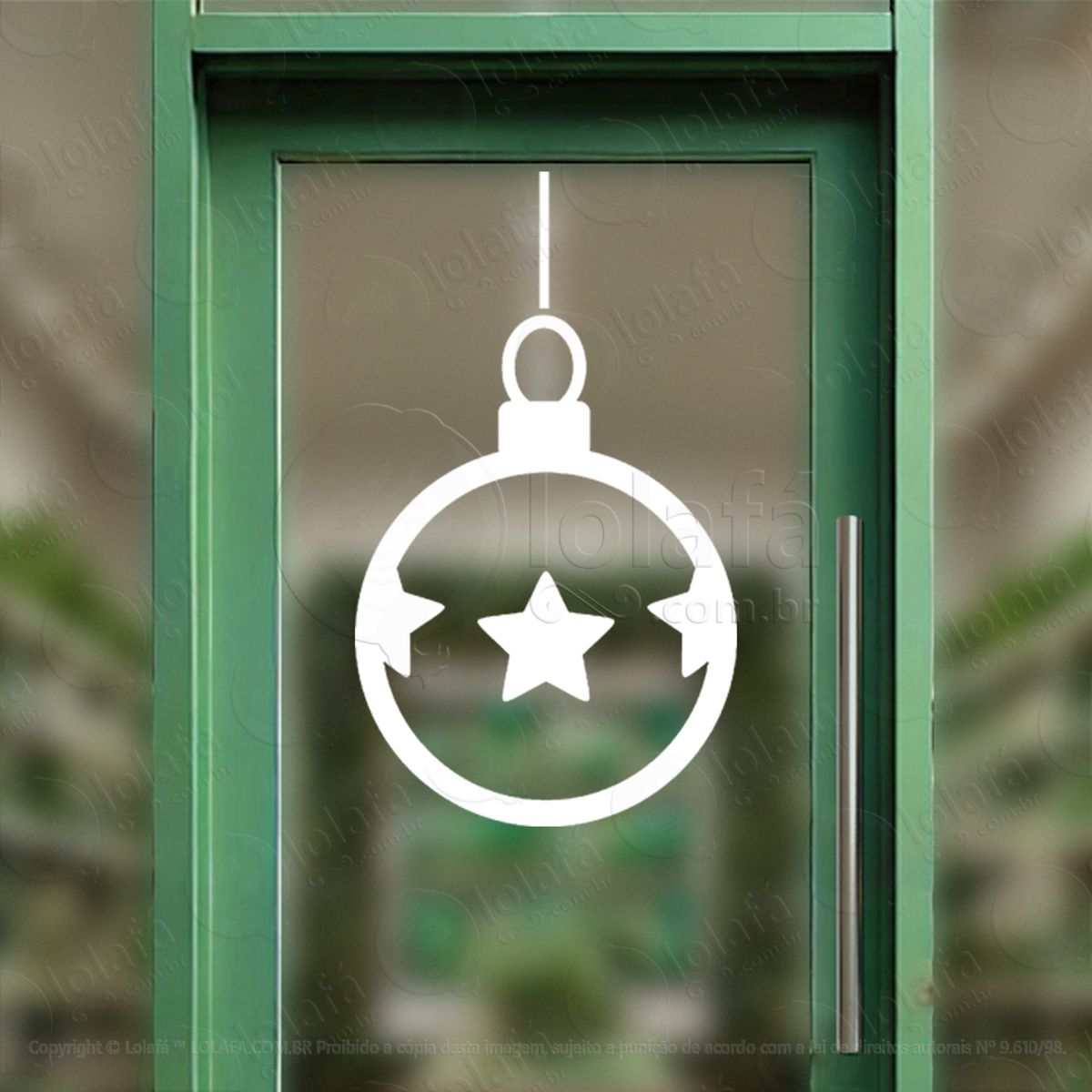 bola de natal com estrela adesivo de natal para vitrine, parede, porta - fácil remoção mod:286