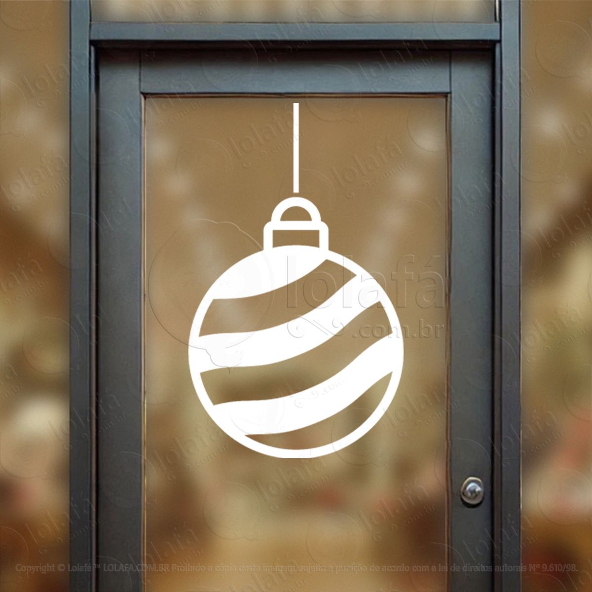 bola de natal adesivo de natal para vitrine, parede, porta - fácil remoção mod:289