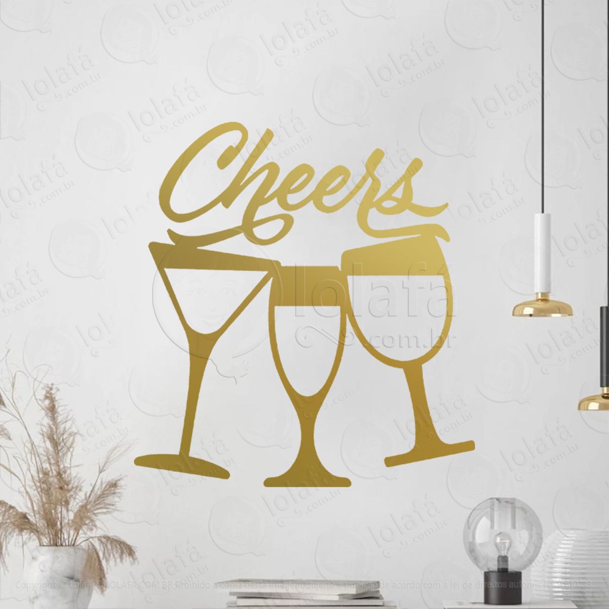 frase de fim de ano cheers e taças adesivo de natal para vitrine, parede, porta - fácil remoção mod:363