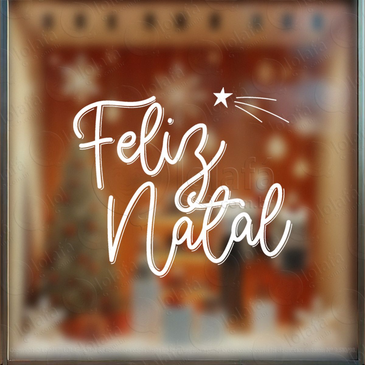 frase feliz natal adesivo de natal para vitrine, parede, porta - fácil remoção mod:413