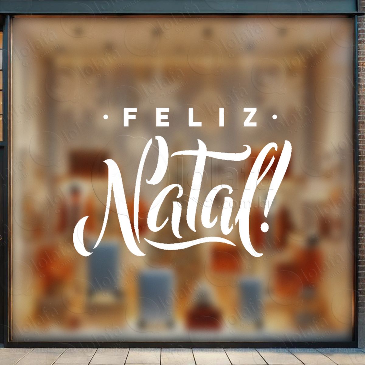 frase feliz natal adesivo de natal para vitrine, parede, porta - fácil remoção mod:414