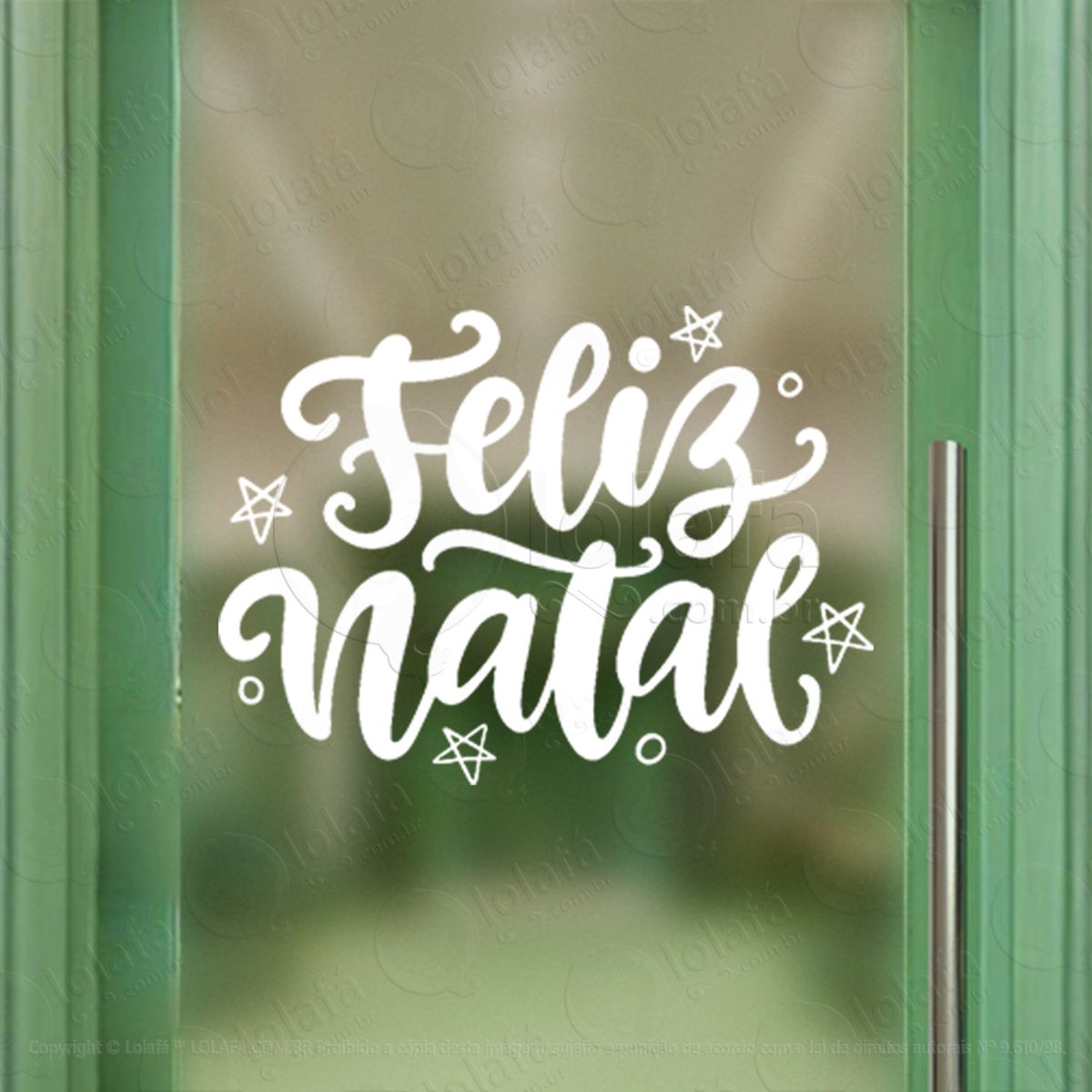 frase feliz natal adesivo de natal para vitrine, parede, porta - fácil remoção mod:422