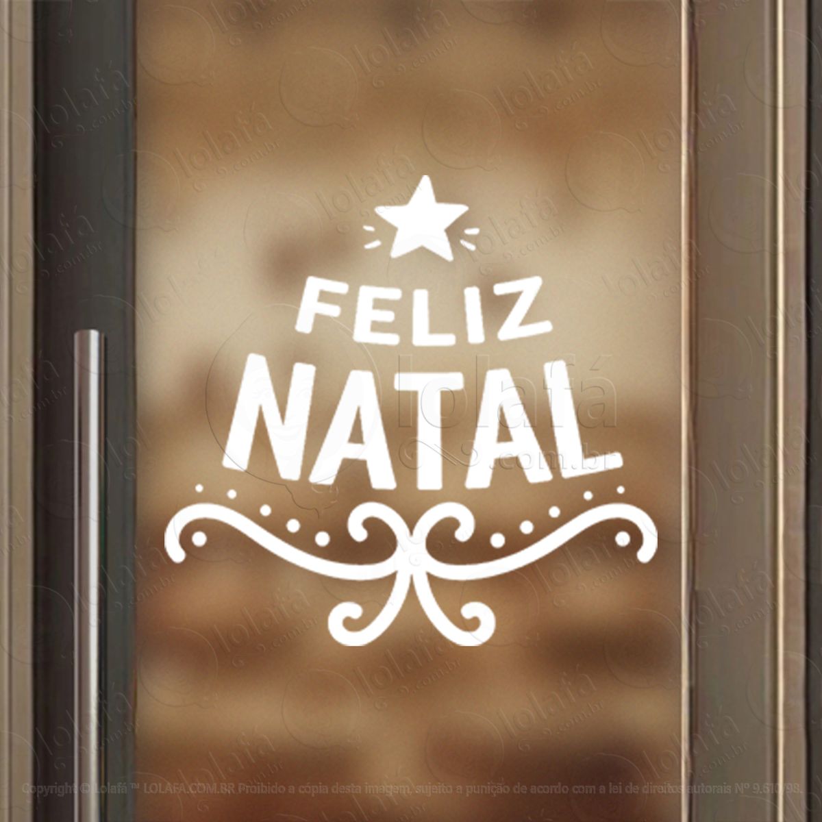 frase feliz natal adesivo de natal para vitrine, parede, porta - fácil remoção mod:423