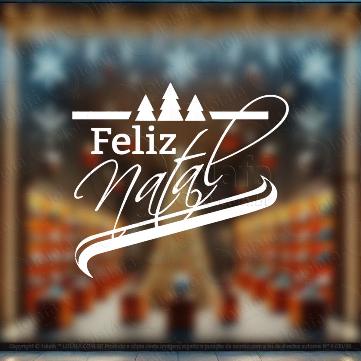 frase feliz natal adesivo de natal para vitrine, parede, porta - fácil remoção mod:425