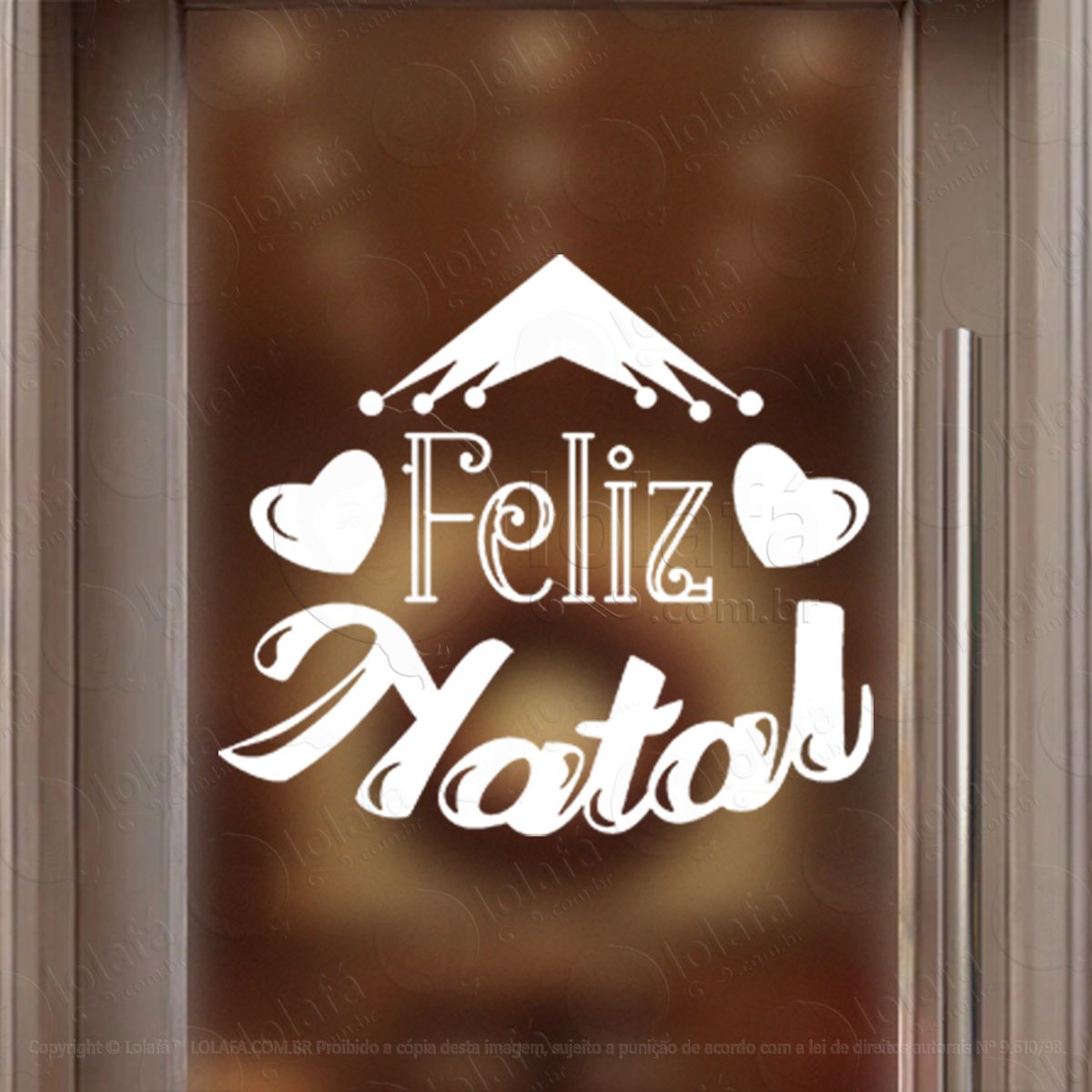 frase feliz natal adesivo de natal para vitrine, parede, porta - fácil remoção mod:426