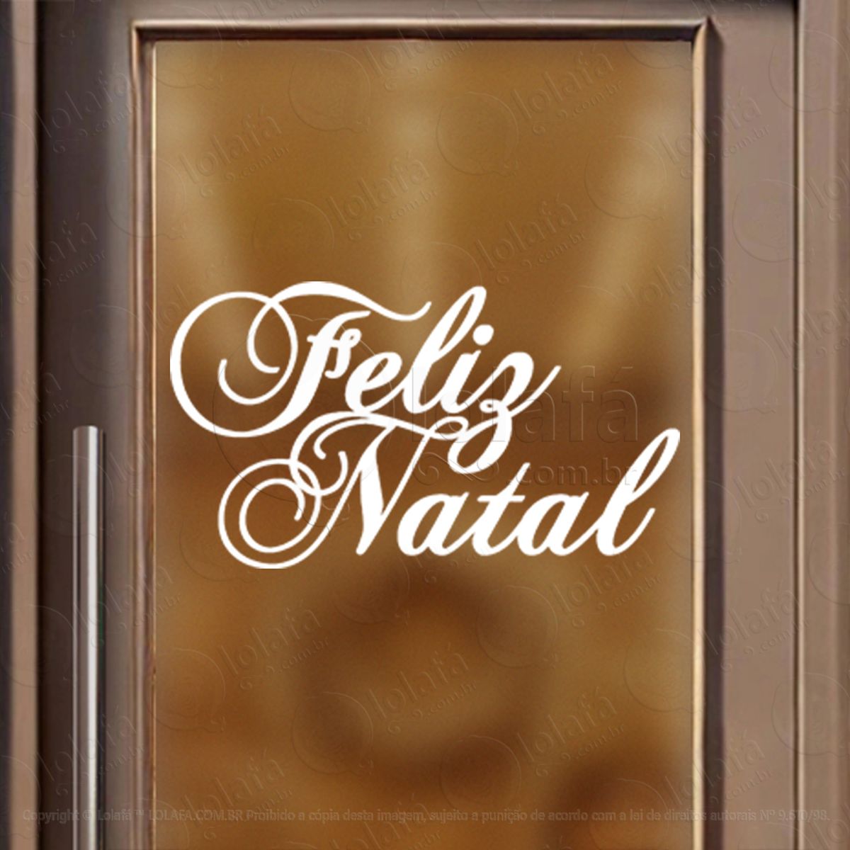 frase feliz natal adesivo de natal para vitrine, parede, porta - fácil remoção mod:429