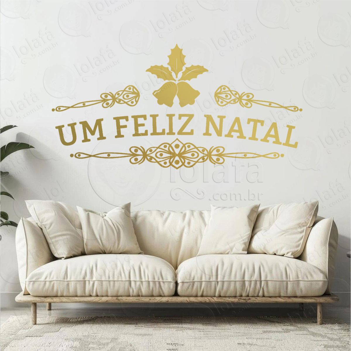 frase um feliz natal adesivo de natal para vitrine, parede, porta - fácil remoção mod:431