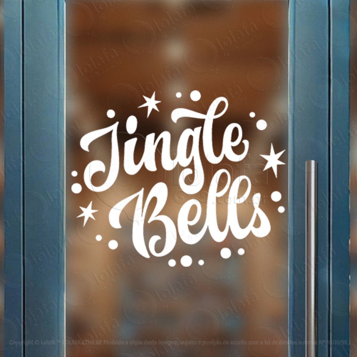 frase de natal jingle bells adesivo de natal para vitrine, parede, porta - fácil remoção mod:510