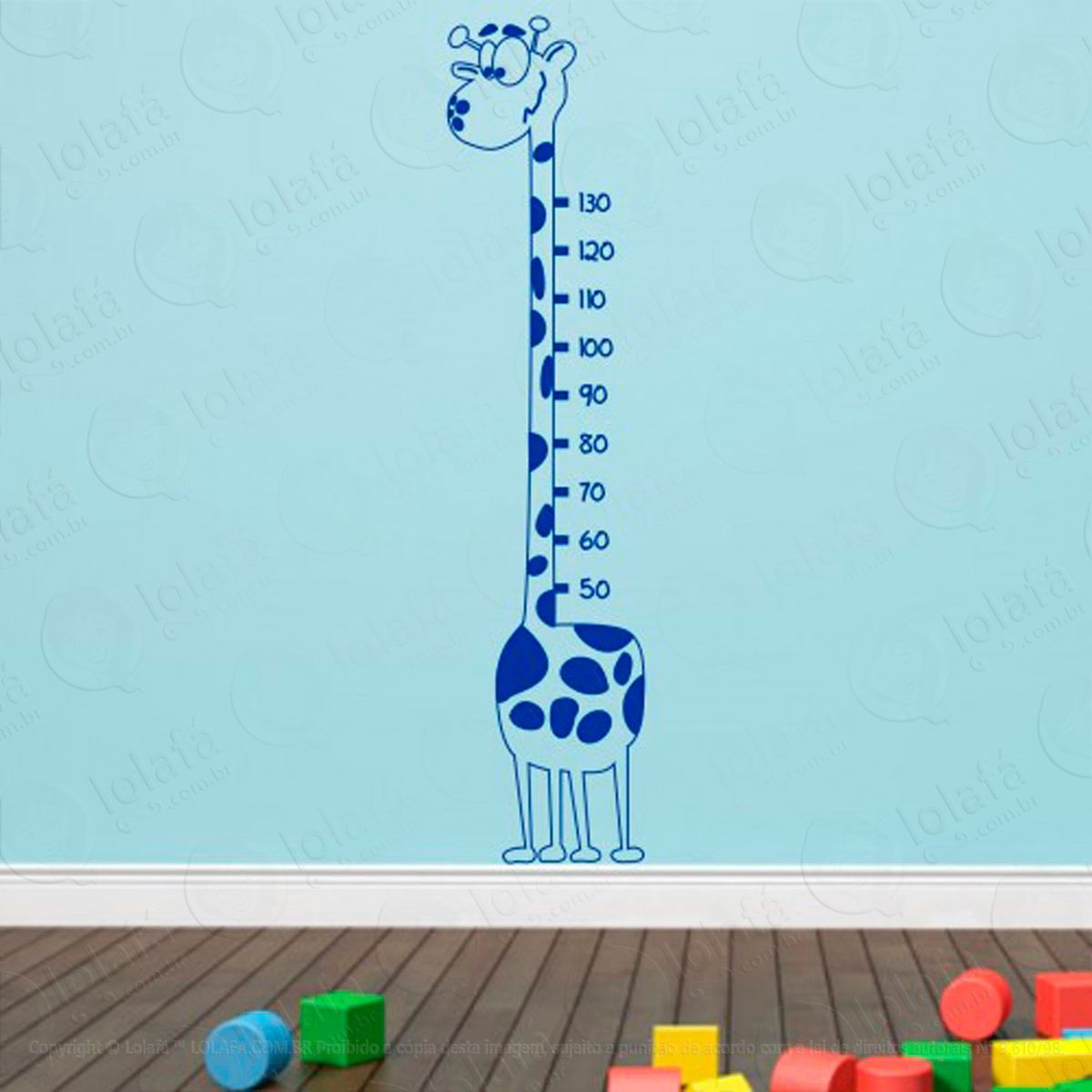 girafa adesivo régua de crescimento infantil, medidor de altura para quarto, porta e parede - mod:38